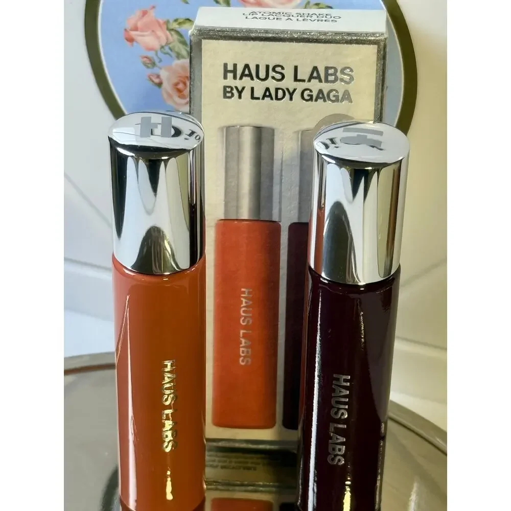 Haus Labs by Lady Gaga Atomic Shake Lip Lacquer DUO SEPIA SHINE & BURGUNDY SHINE